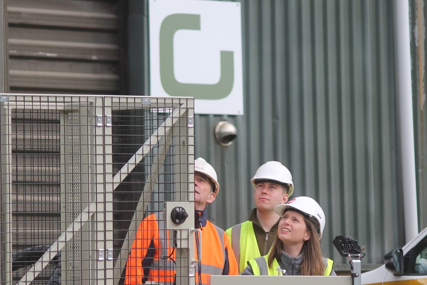 Geotron crew working with a Comacchio GEO rotary rig on site