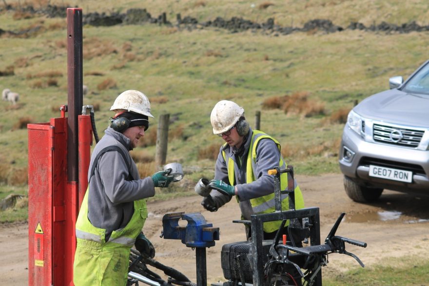 Competitor Dart window sampling rig on a moorland site investigation